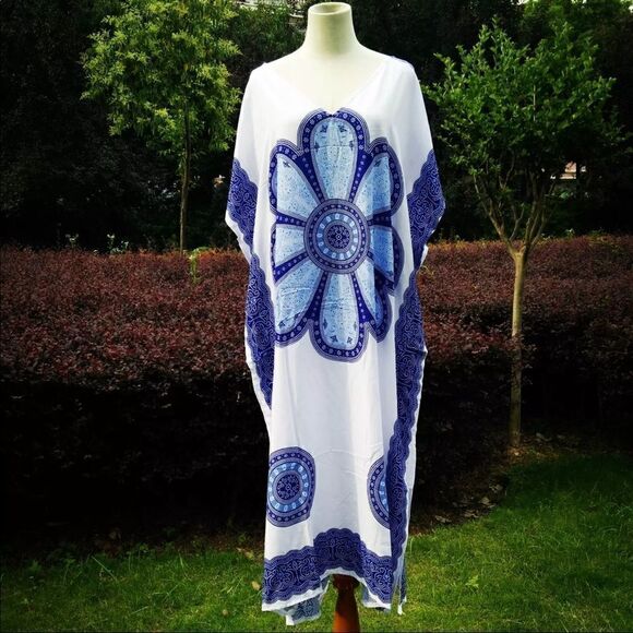 Boho Printed Cover Up Kaftan Tunic - Picture 6 of 7